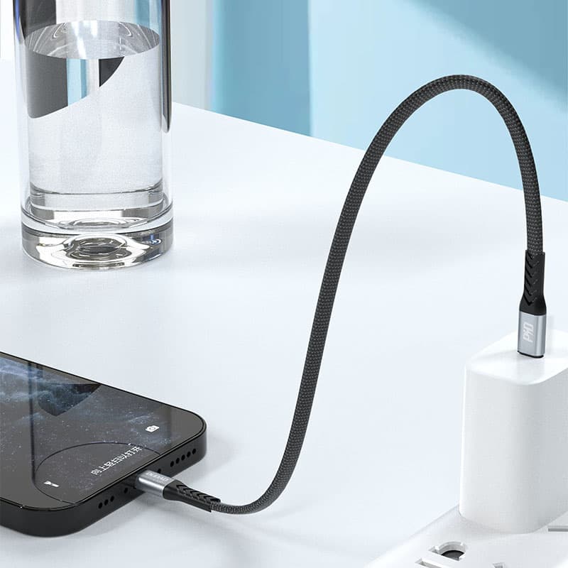 Dudao Lightning - USB-C PD 20W kabel, 0.23m, črn 6