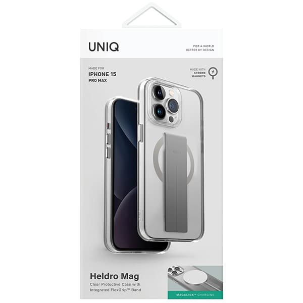 UNIQ Heldro Mag Magclick ovitek za iPhone 15 Pro Max - prozoren 2