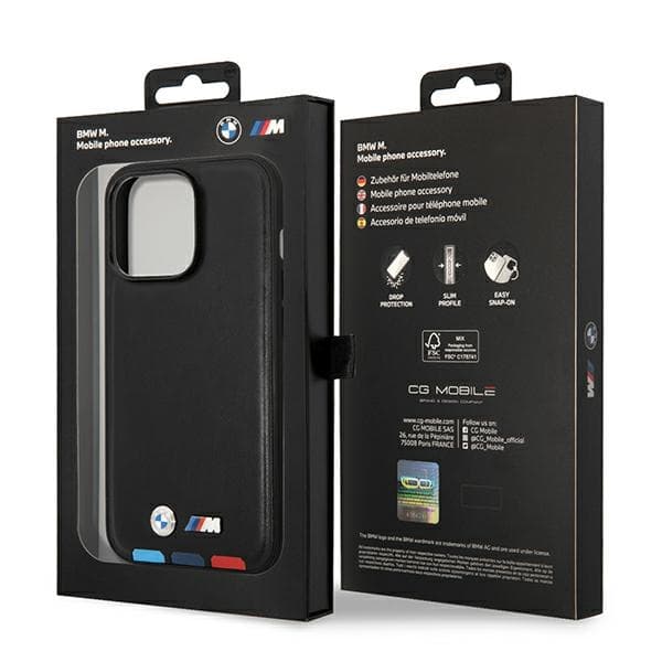 BMW ovitek za iPhone 14 Pro Max 6.7" (usnjeni, črn) 8