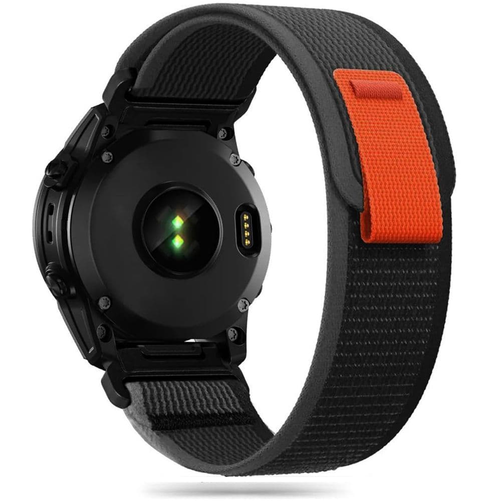 Tech-Protect najlon trak za Garmin Fenix 5 / 6 / 6 Pro / 7 - Črn/Oranžen