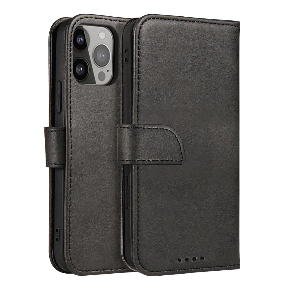 Hurtel Magnet eleganten ovitek z zavihkom in oporo za iPhone 14 Max, črn