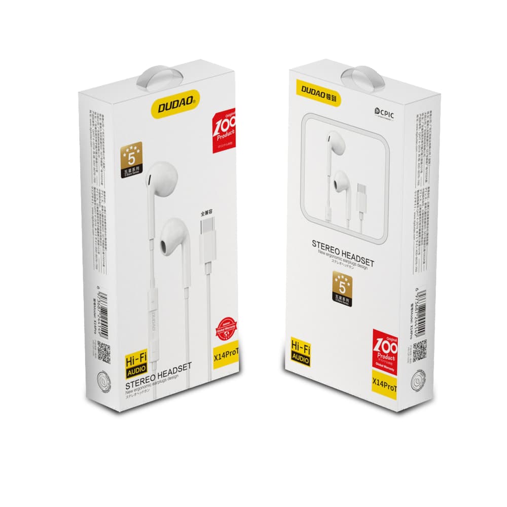 Dudao In-Ear slušalke z USB-C priključkom, bele (X14PROT) 5