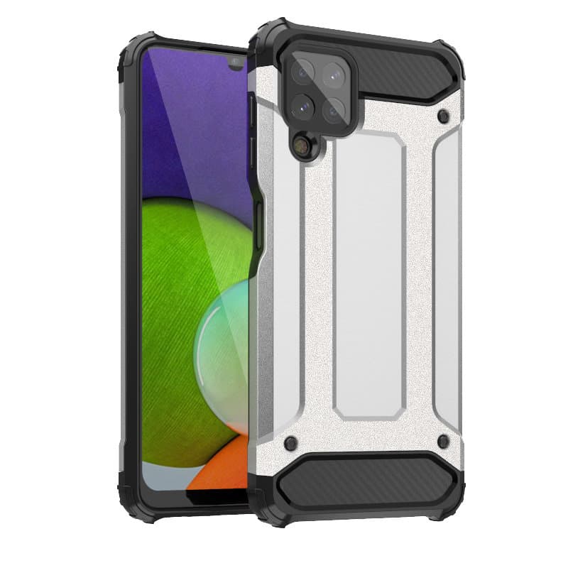 Hybrid Armor ovitek za Samsung Galaxy A22 4G, srebrn