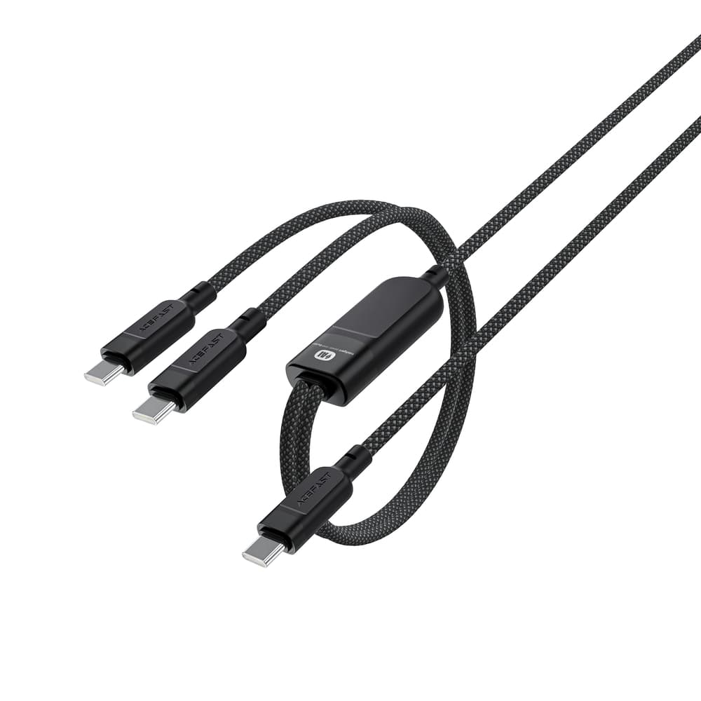Acefast C5 USB-C - USB-C / USB-C 2v1 kabel, 100W, 480Mb/s - črn 4