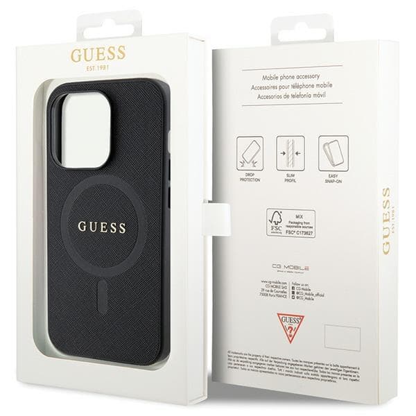 Ovitek Guess Saffiano MagSafe za iPhone 14 Pro - črn 8