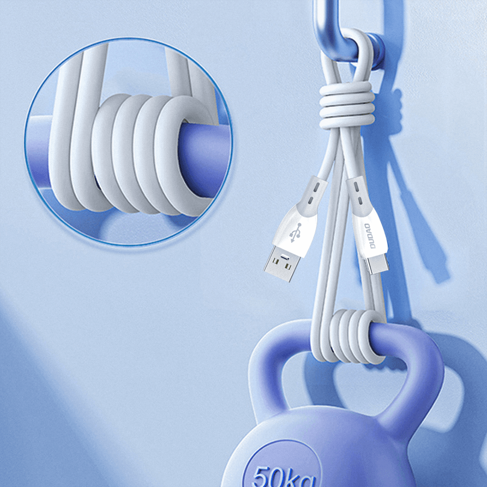Dudao L25ST 5A USB-A - USB-C kabel s silikonskim ovojem 1m - bel 7