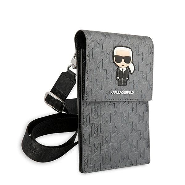Karl Lagerfeld torbica Ikonik Karl Monogram Patch - srebrna 3