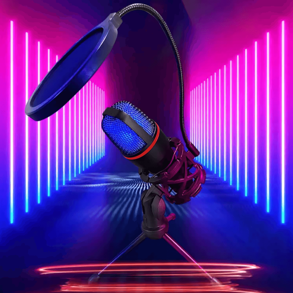 Wozinsky WM-W111 Studijski USB mikrofon z RGB stojalom, črn 5