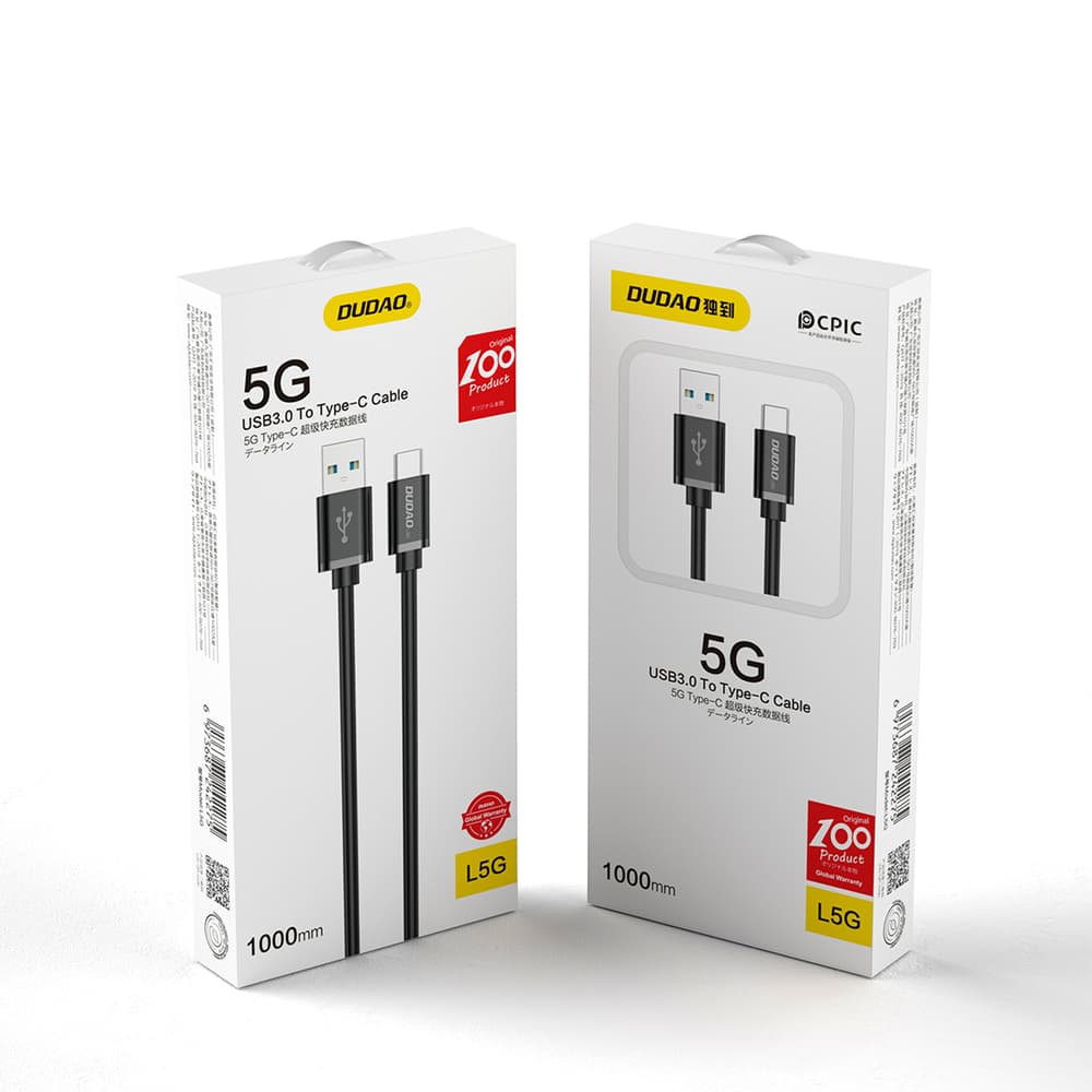 Dudao USB-C kabel Super Fast Charge 1m, črn 4