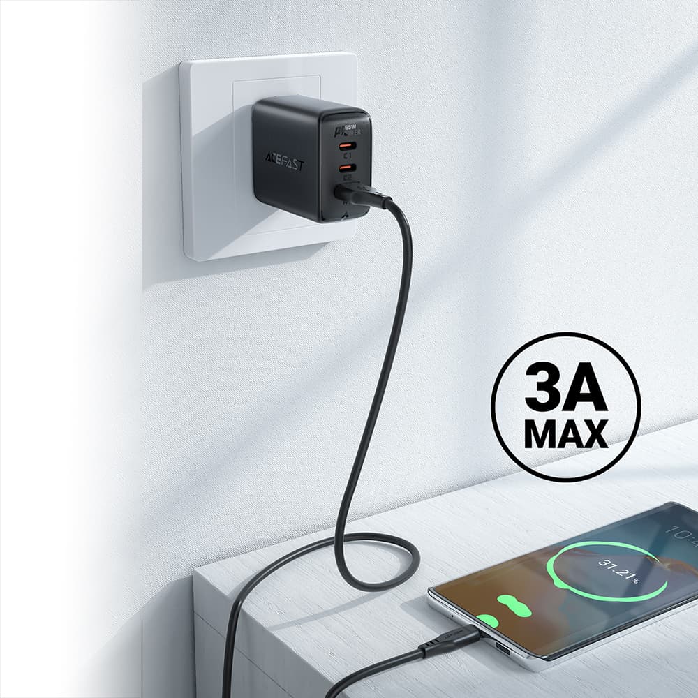 Acefast USB-C kabel 1.2m, 3A, bel (C3-04) 8