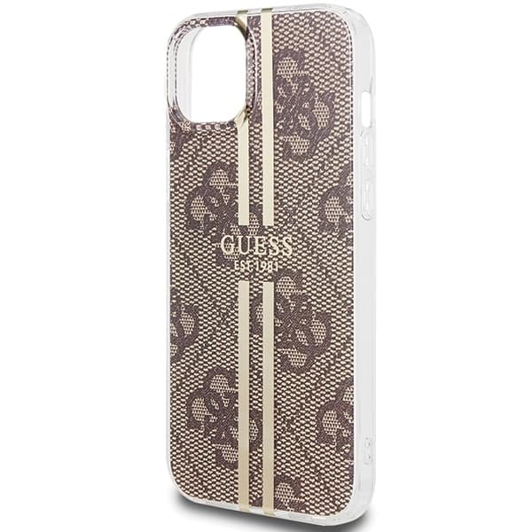 Ovitek Guess IML 4G Gold Stripe za iPhone 15 Plus / 14 Plus - rjav 6