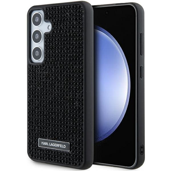 Karl Lagerfeld ovitek Rhinestone Metal Logo za Samsung Galaxy S24 - črna