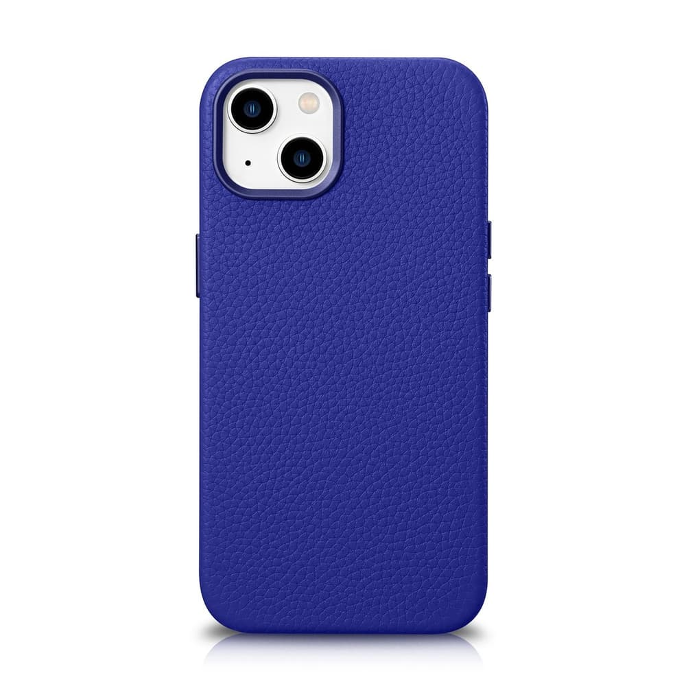 Ovitek iCarer Litchi za iPhone 14 Plus, temno moder