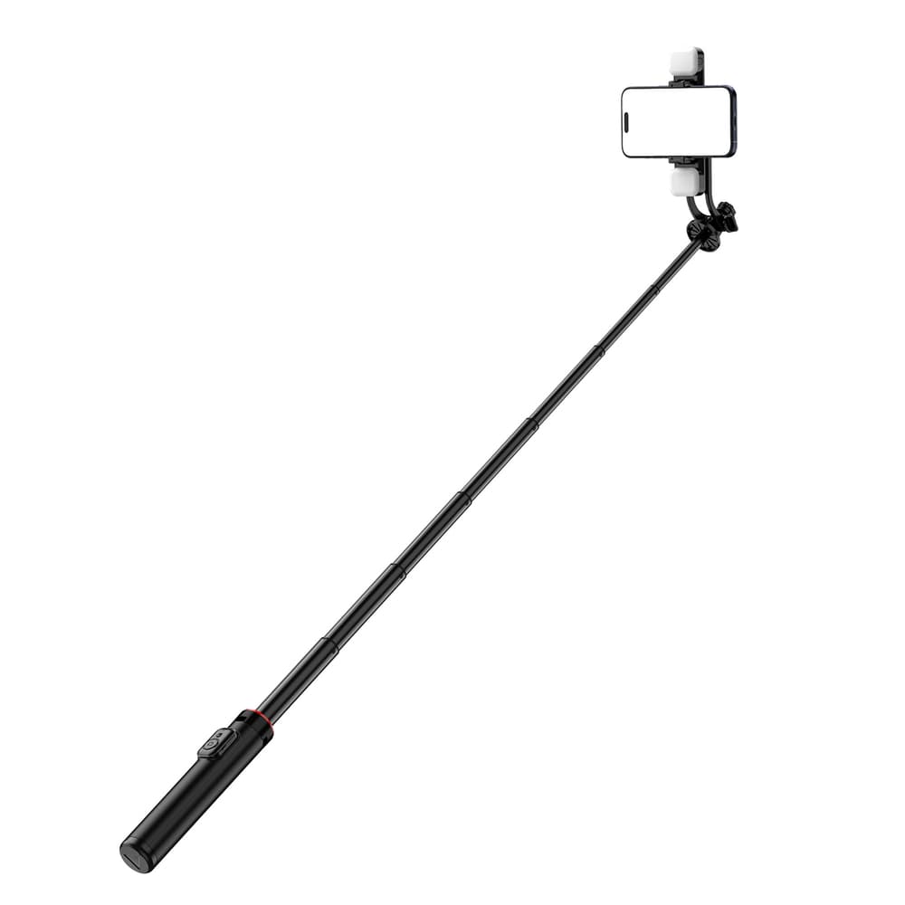 Hurtel WC12YDS selfie palica/stativ, 1.31m ALU z dvojno lučjo, črna 2