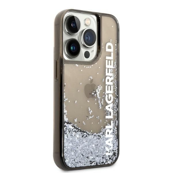 Karl Lagerfeld Liquid Glitter Elong ovitek za iPhone 14 Pro Max - črn 4