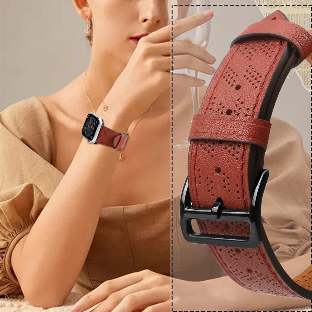 Usnjen pas za Apple Watch 38/40/41 mm, rdeč 5