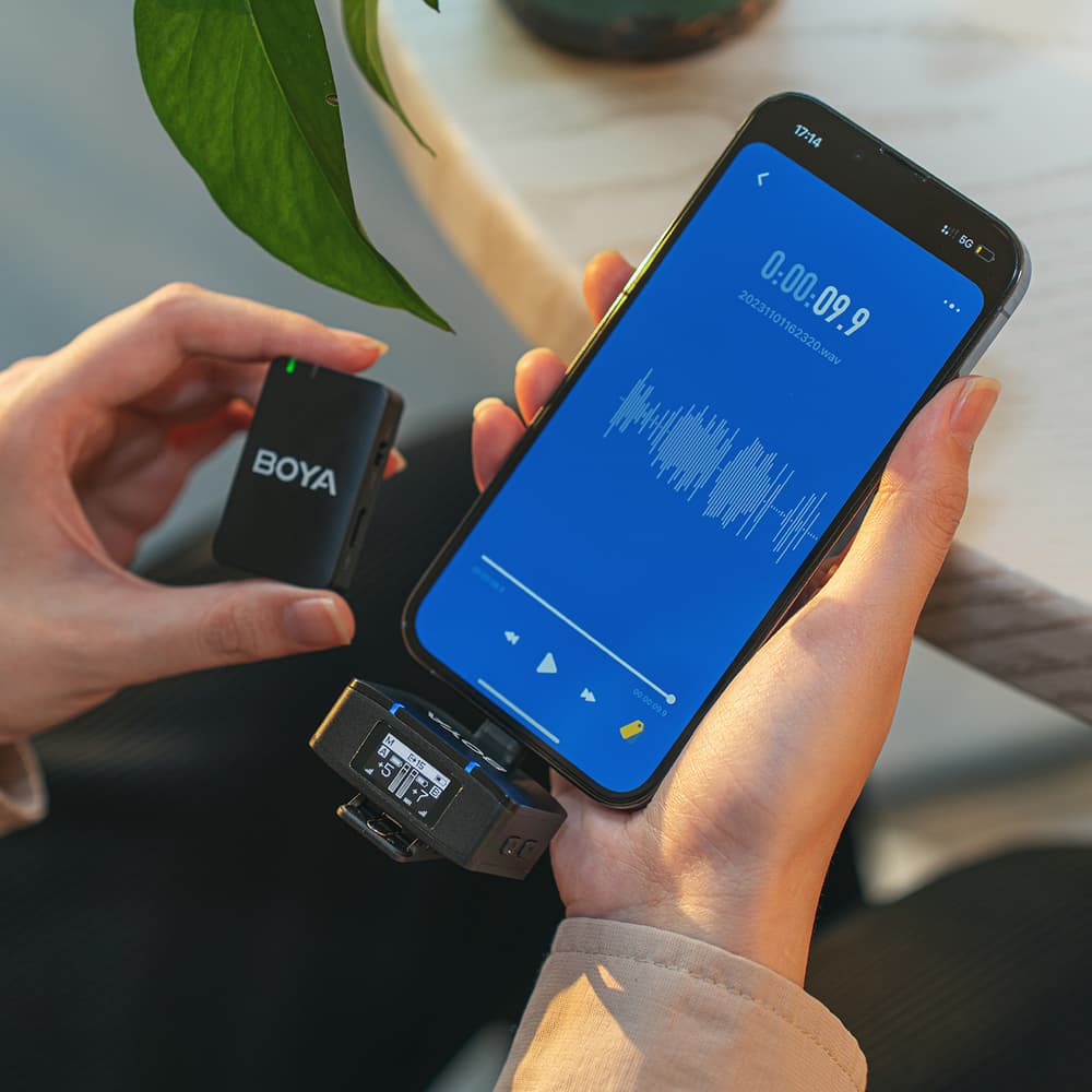 BOYA BOYAMIC 2-02 brezžični mikrofoni 2.4 GHz USB-C, Črna 8