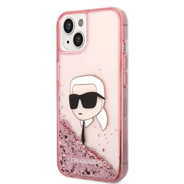 Karl Lagerfeld Glitter Karl's Head etui za iPhone 14 Plus - roza 2