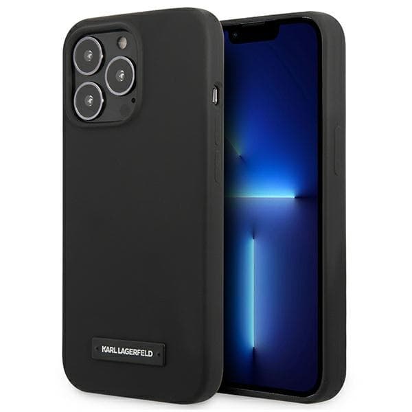 Ovitek Karl Lagerfeld Silicone Plaque za iPhone 13 Pro / 13, črn