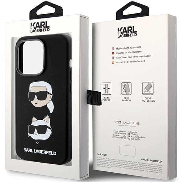 Karl Lagerfeld ovitek za iPhone 15 Pro - črn, silikonski 8