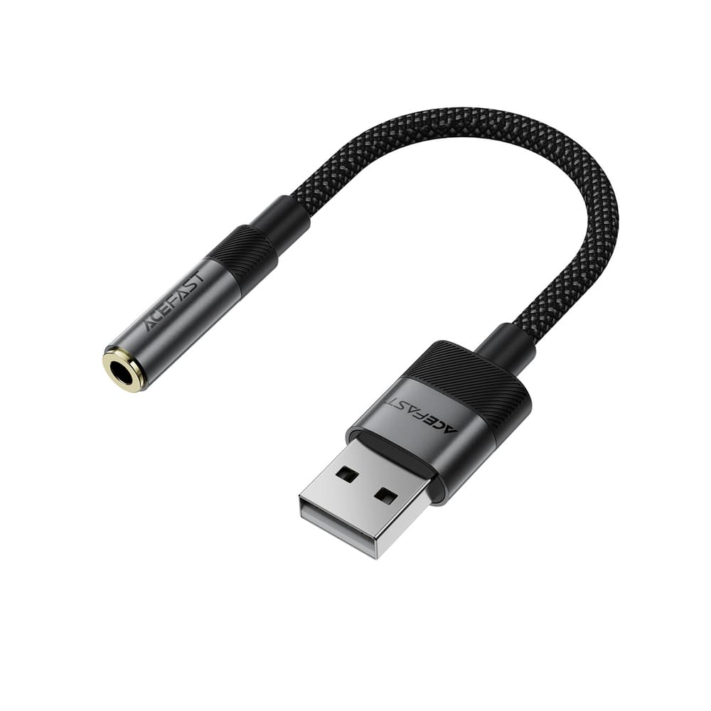 Acefast J13 USB-A na 3.5mm mini jack adapter, črn