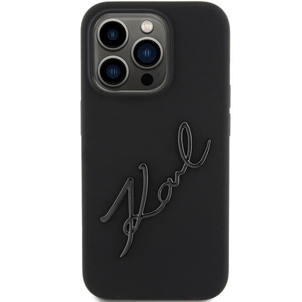 Karl Lagerfeld ovitek za iPhone 15 Pro - črn, silikonski 3
