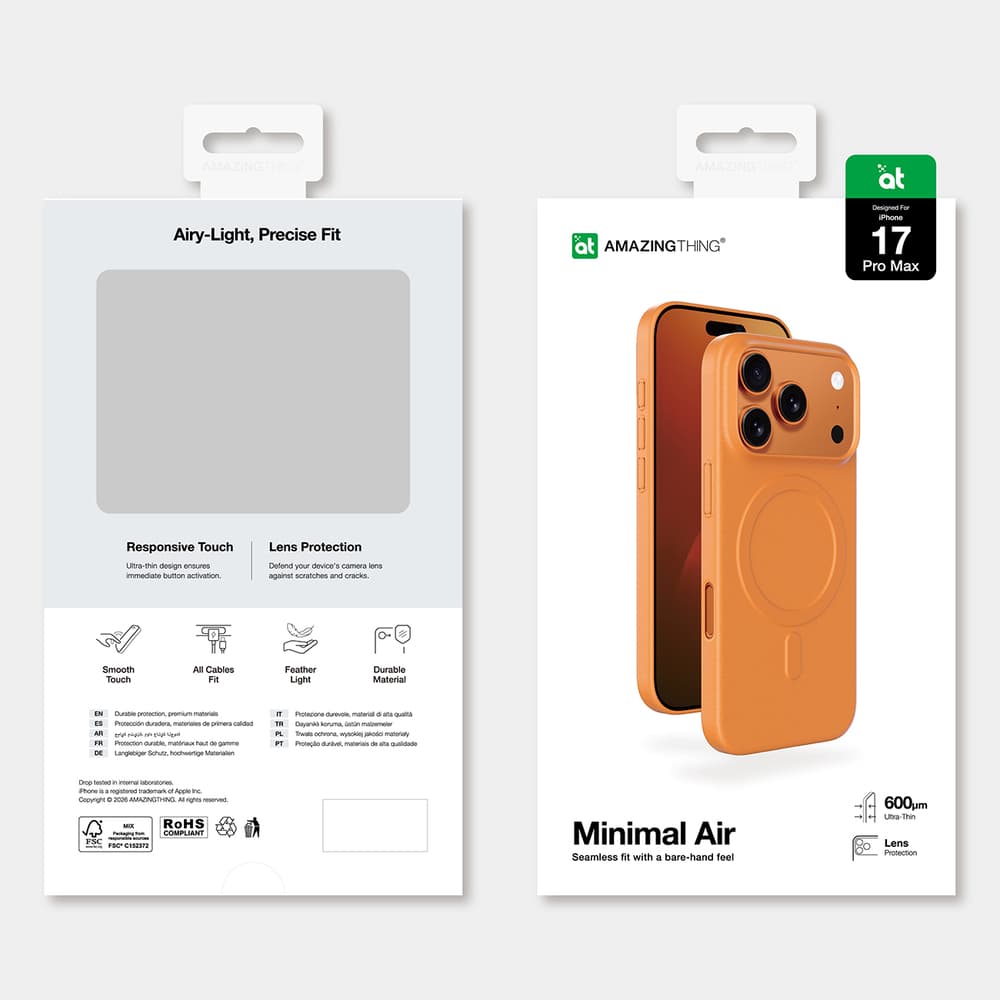 AmazingThing Minimal Air Case za iPhone 17 Pro Max – oranžen 7