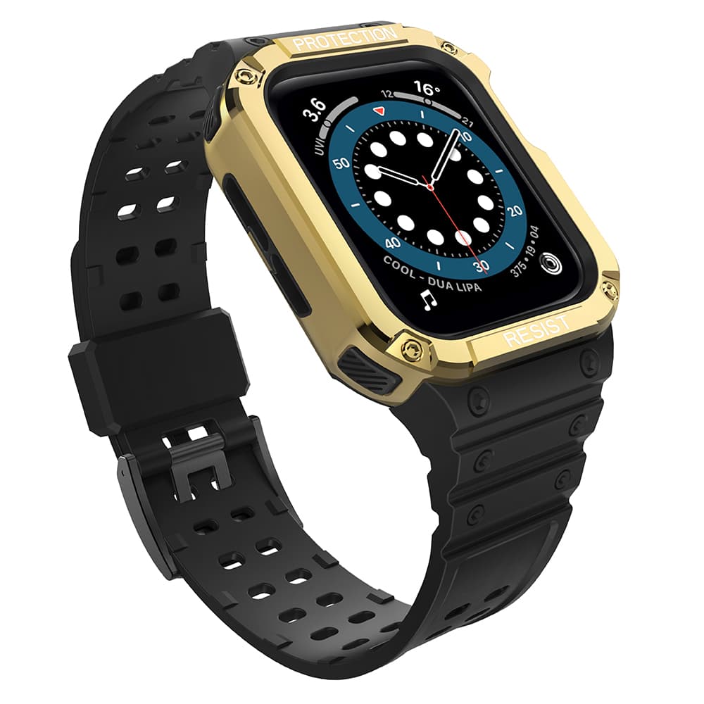 Hurtel Protect Strap Band za Apple Watch 38/40/41mm, črna, zlata