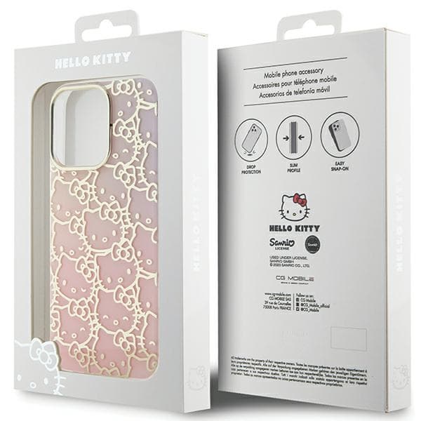 Hello Kitty ovitek IML Gradient Electrop Crowded Kitty Head za iPhone 13 Pro Max - roza 8