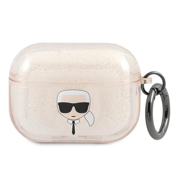 Karl Lagerfeld ovitek za AirPods Pro – Glitter Karl's Head, zlata