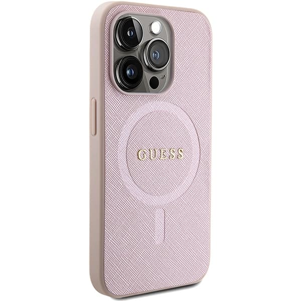 Guess Saffiano MagSafe ovitek za iPhone 15 Pro - roza 4