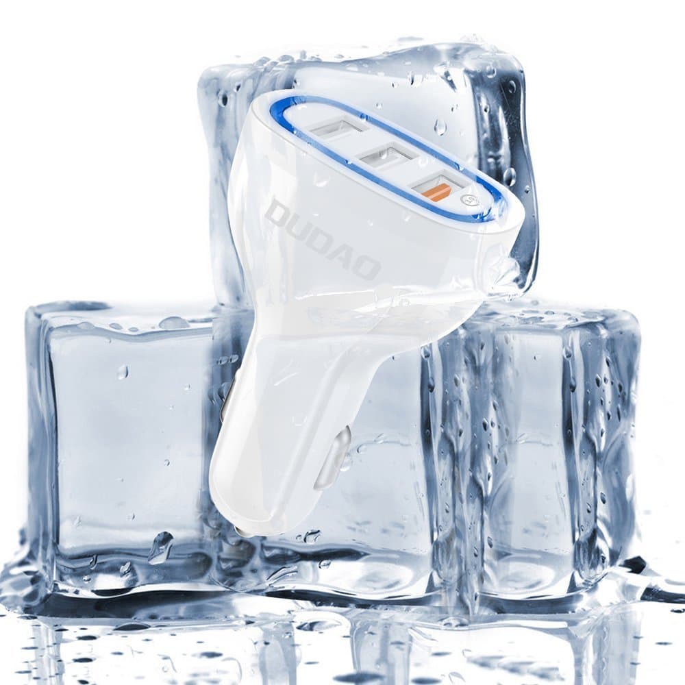Dudao avto polnilec QC 3.0, 3x USB 18W - bel 6