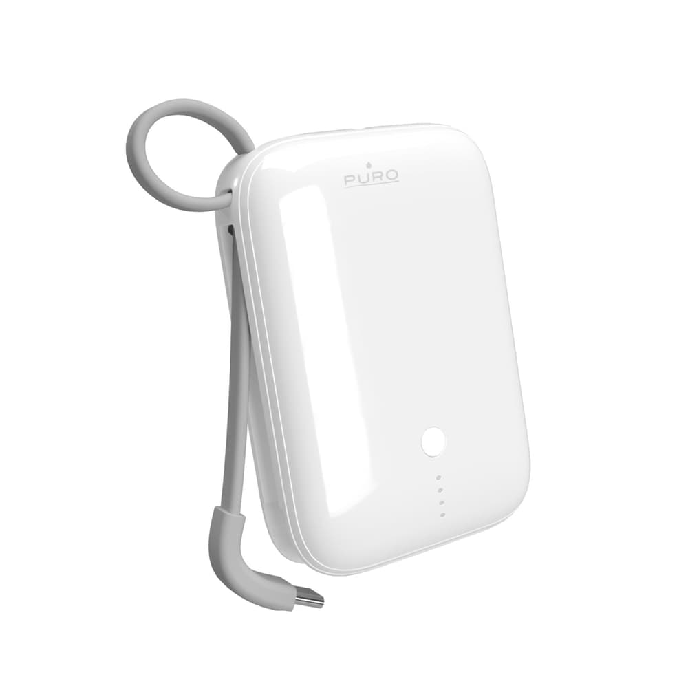 Puro Power Link 10 Plus 10000mAh Powerbank z vgrajenim USB-C kablom - Bela