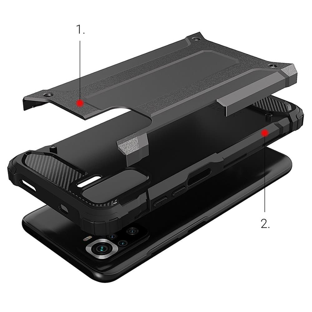 Hurtel Hybrid Armor ovitek za Xiaomi Poco M4 Pro 5G, črn 5