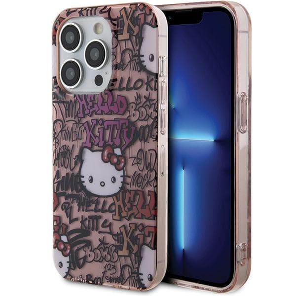 Hello Kitty ovitek IML Tags Graffiti za iPhone 14 Pro - roza