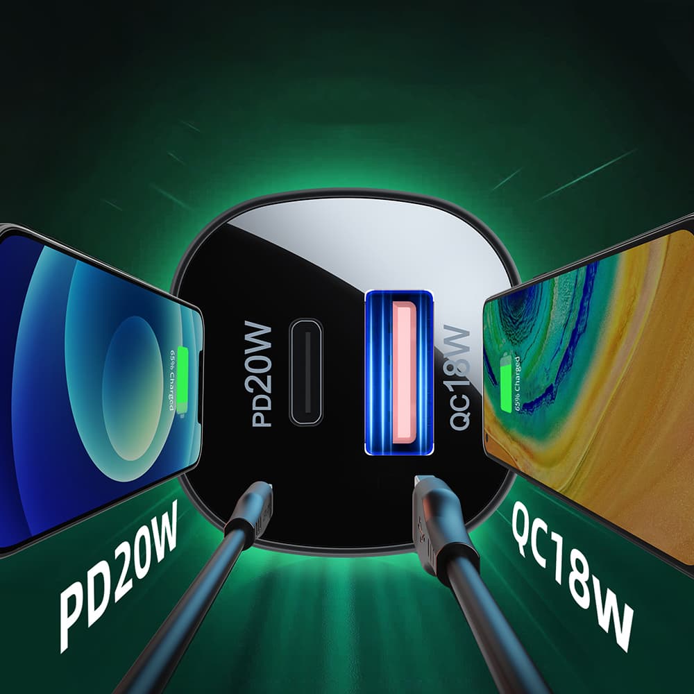 Avtomobilski polnilnik Acefast 38W USB-C/USB, PPS, PD, QC 3.0, AFC, FCP - Črn 8