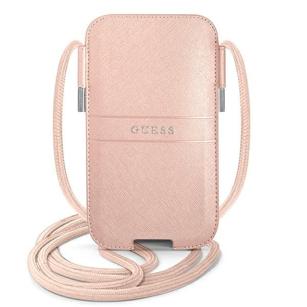 Torba za telefon Guess Saffiano Strap 6.7" - roza