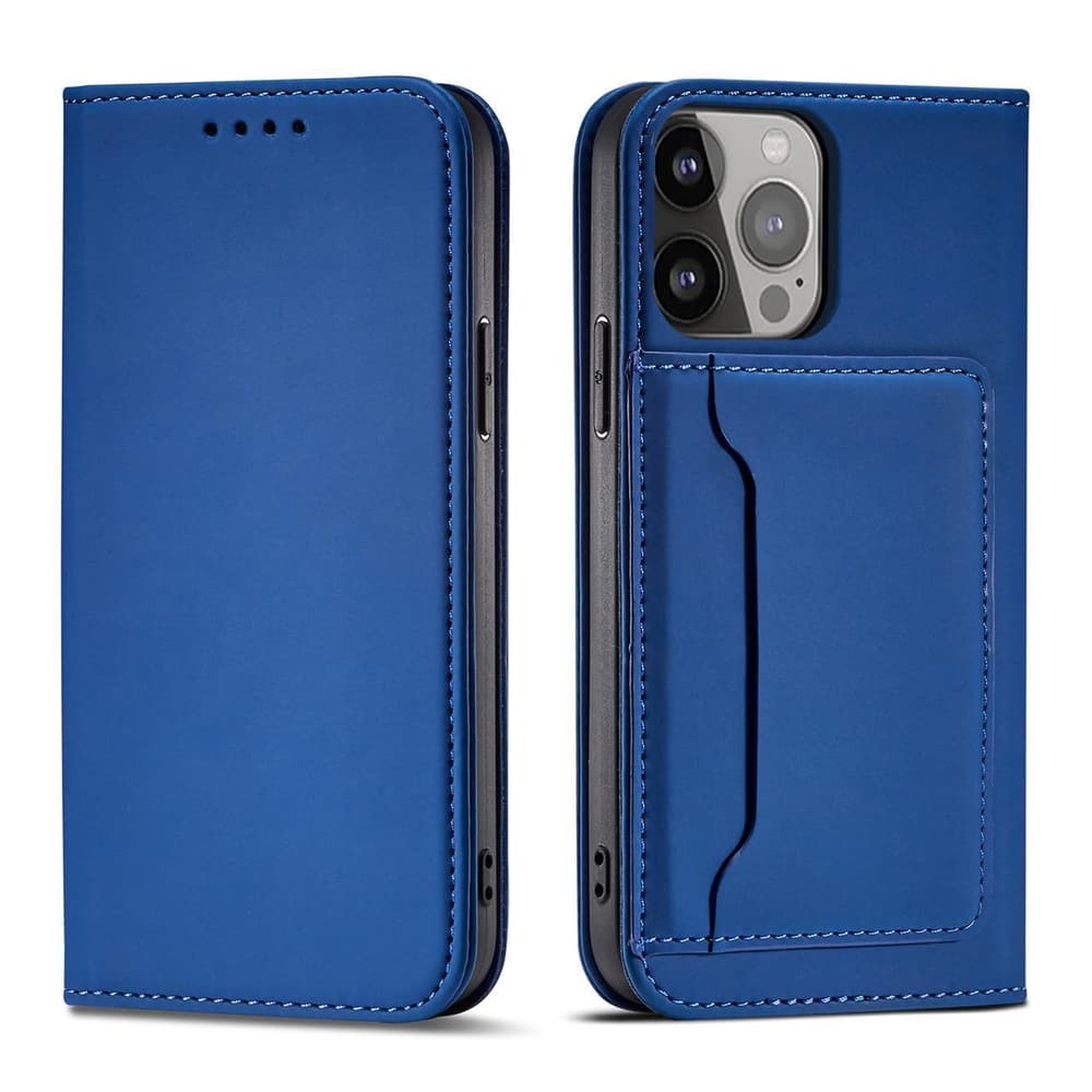 Hurtel Magnet Card ovitek za Samsung Galaxy S23 Ultra, denarnica, stojalo, modra