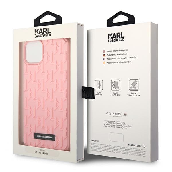 Ovitek Karl Lagerfeld 3D Monogram za iPhone 14 Plus - Roza 8