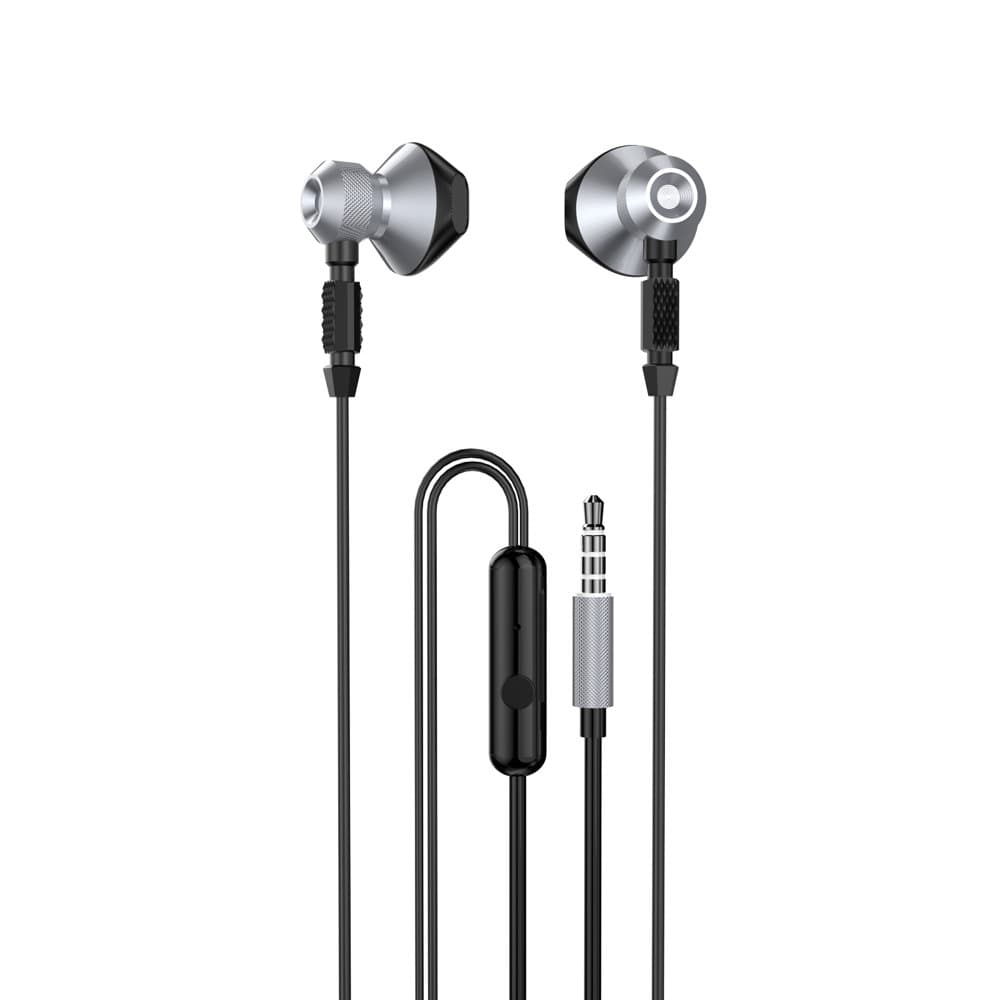 Dudao X2C žične slušalke 3.5mm mini jack, kovinske, sive