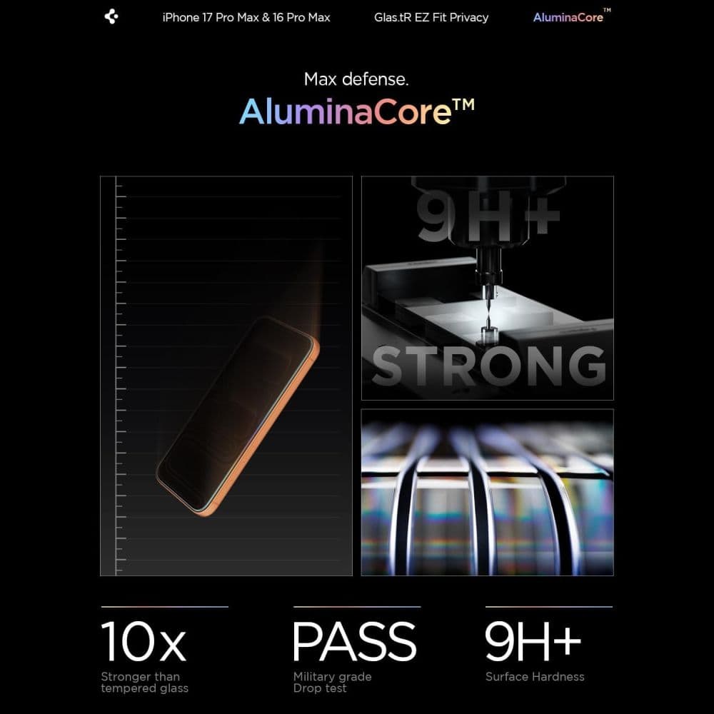 Spigen Glas.tR EZ Fit Privacy kaljeno steklo za iPhone 16/17 Pro Max (2 kosa)