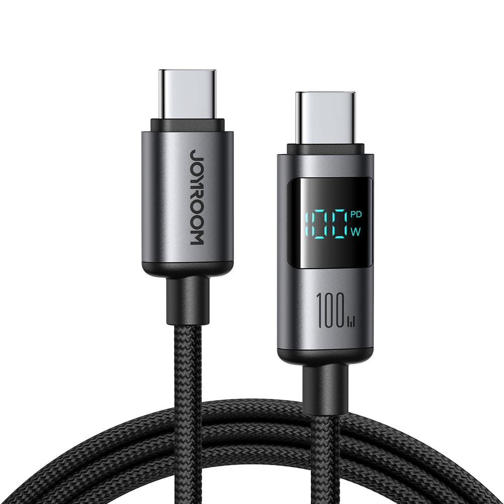 Joyroom S-A16 Pro Prism 100W USB-C v USB-C kabel z zaslonom 1.2m, črn