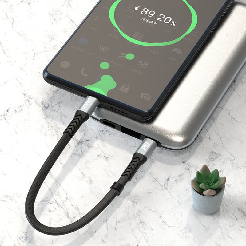 Dudao L10C USB-C na USB-C PD kabel 100W 5A, 0.23m, črn 7