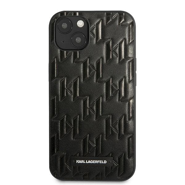 Ov. Karl Lagerfeld Monogram Plaque za iPhone 13 mini - Črn 2