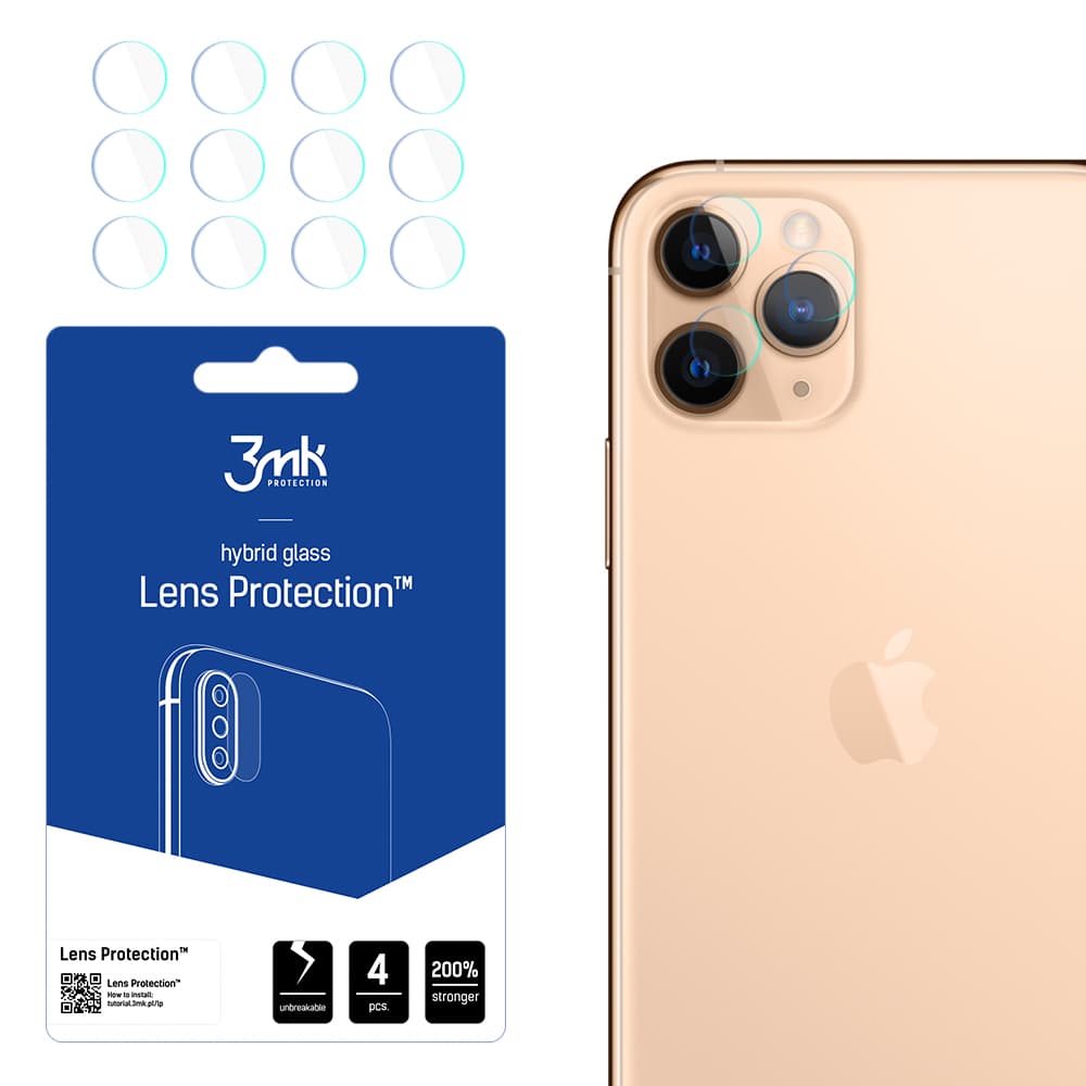 3mk Lens Protection™ Hibridno steklo za kamero iPhone 11 Pro