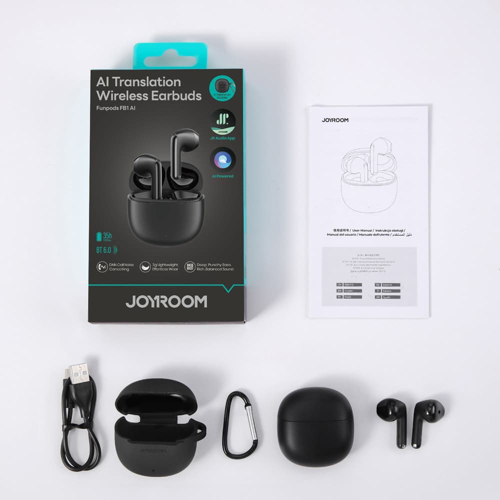 Joyroom JR-FB1 Funpods AI TWS slušalke, Bluetooth 6.0, črne 8