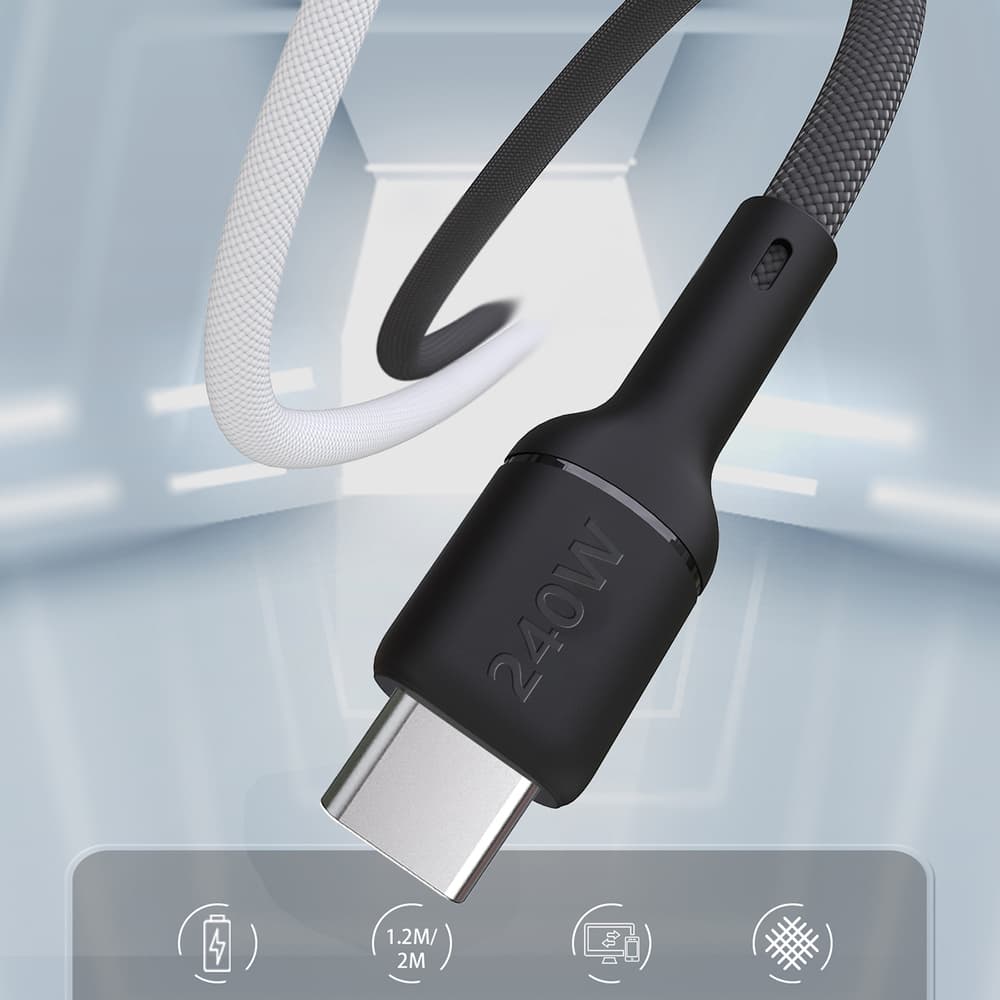 Dudao L9C Max USB-C - USB-C Kabel 2m, 240W PD, Črn 3