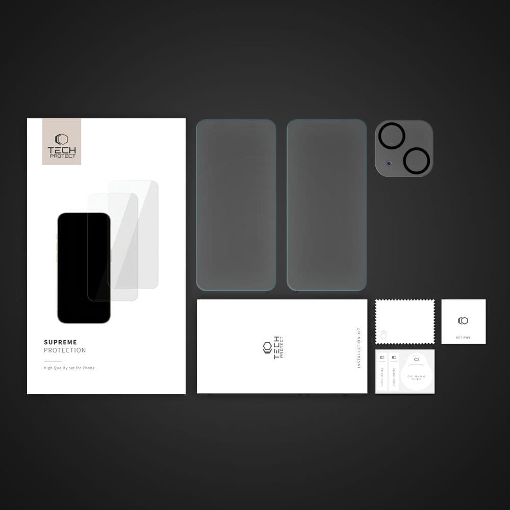 Tech-Protect Supreme set: 2x kaljeno steklo za iPhone 15 (zaslon + kamera) 5
