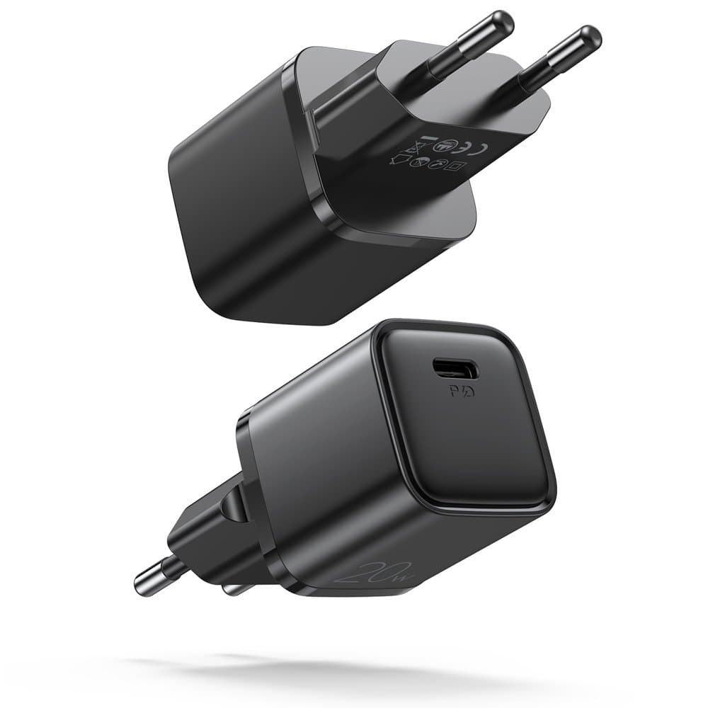 Joyroom USB-C PD 20W hitri polnilnik Quick Charge 3.0, črn