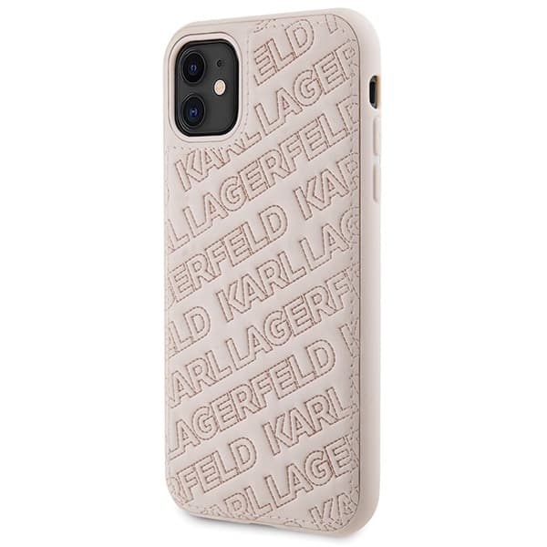 Karl Lagerfeld Quilted K Pattern ovitek za iPhone 11 / Xr - roza 2